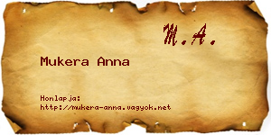 Mukera Anna névjegykártya